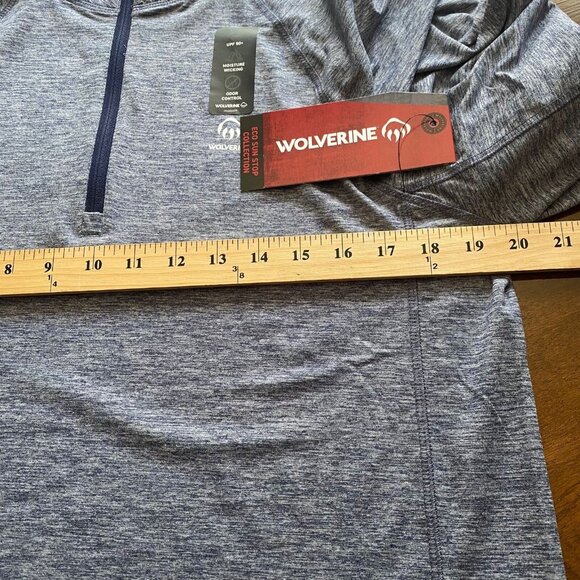 Wolverine Men's Sweatshirts Navy Heather 1/2 Zip Size Small,Outdoor,Sweater New - Picture 5 of 16
